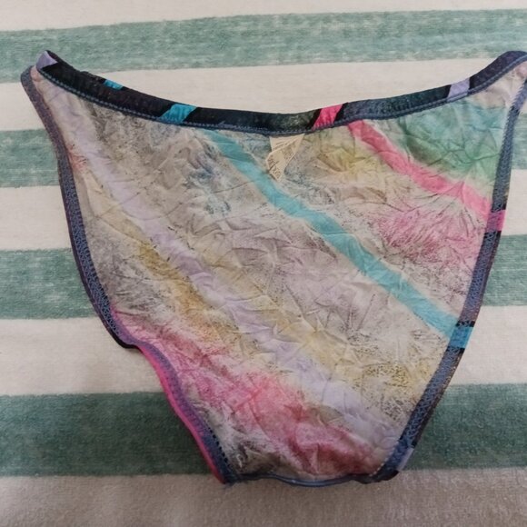 RARE VINTAGE 1" HOM SWIM BRIEF, SIZE 32", PURPLE STRIPE PATTERN (*) (Pre-Owned) - Picture 7 of 8